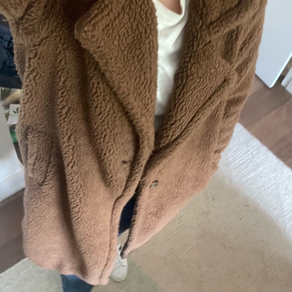 Long Teddy style Coat, Brown - Picture 12 of 12